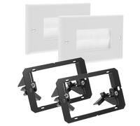 Zerodeko Set 4 Pezzi Piastra Passacavi a Muro Spazzola e Cornice, Pannello Passante per Fili per Gestione Cavi a Parete, Installazione Rapida, Compatibile per Home Theater e Uffici