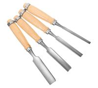Zerodeko Set 4 Pezzi Scalpelli in Legno Testa Semitonda da 6/12/18/24 Mm in Acciaio al Carbonio, Strumenti per Intaglio e Finiture Lisce, per Principianti e Creatività