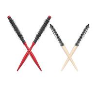 Zerodeko Set 4 Pezzi Spazzole Rotonde per Chioma Ricci e Frange Manico Legno Rullo in Alluminio Spazzole per Styling Professionale da Salone Compatte e Portatili per Uso Domestico e