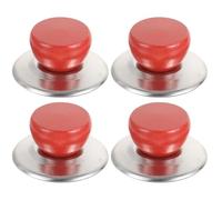 Zerodeko Set 4 Pomelli per Coperchi di Pentole in Acciaio Inossidabile e Abs, Manopole Resistenti al Calore e Usura, Accessori per Coperchi di Bollitori Fischio, Facili da Installare