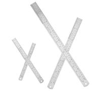 Zerodeko Set 4 Righelli in Acciaio Inox Spesso 15/20/30/40 CM Righello Bifacciale Metrico e Imperiale per Misurazione di Precisione Strumenti per Disegno Tecnico Geometria e Gioielli