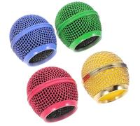 Zerodeko Set 4 Teste di Griglia in Metallo per Microfono Colorate Copertura Parabrezza Antivento per Microfono Accessori Professionale Protezione Antirumore per Artisti e Musicisti