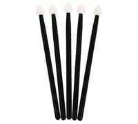 Zerodeko Set 5 Pezzi Pennelli Trucco Occhi Silicone Nero Manico in Plastica e Alluminio per Applicazione Ombretto Quotidiana Tocco Confortevole