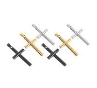 Zerodeko Set 6 Ciondoli Croce Cristiana in Acciaio Inox Placcato Oro e Argento, Mini Pendenti Crocifisso per Creazione Gioielli Fai da Te, Regalo Spirituale per Battesimi e