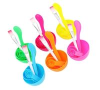 Zerodeko Set 6 Ciotole per Mescolare Maschere Viso con 18 Cucchiai Dosatori e 12 Pennelli per Maschera Fai da Te, Accessori Skincare Multifunzionali per Cura della Pelle e Colore Casuale