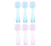 Zerodeko Set 6 Pezzi Spazzole Manuali la Pulizia del Viso Setole Morbide, Ergonomiche e Delicate sulla Pelle per Esfoliazione Profonda e Cura Quotidiana del Viso