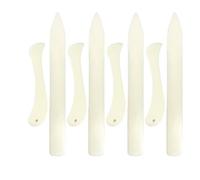 Zerodeko Set 8 Pezzi Strumento per Piegare Ossa da Legatoria in Plastica Color Osso, Piallatrice Bordi Punte Dritte e Curve per Carta, Pelle e Origami, Utensile Artigianale DIY