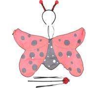 Zerodeko Set Costume Accessori per Halloween Mantello Coccinella Riutilizzabile e Cerchietto per Chioma in Poliestere Rosa per Feste di Ruolo e Party in Maschera