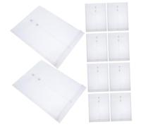 Zerodeko Set da 12 Cartelle Portadocumenti A4 Trasparenti Bottone e Cordino Busta Portadocumenti Leggera Organizer per Ufficio e Scuola Contenitore Fibbia Rinforzata