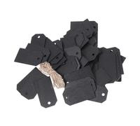 Zerodeko Set da 150 Cartellini Prezzi in Mini Lavagna Nero 56x31mm Corda in Juta, Etichette Appendibili per Negozi, Supermercati e Abbigliamento, Segnali Messaggi e Forniture Commerciali