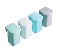 Zerodeko Set da 4 Bicchieri Magnetici Antitraccia per Spazzolini da Denti in Colori Bianco e Grigio Supporto per Dentifricio per Bagni e Hotel