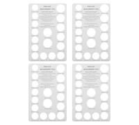Zerodeko Set da 4 Pezzi Misuratore per Anelli in Plastica con Tabella Taglie UE 50-72 Mm, Strumento Preciso per Misurare la Lunghezza delle Dita Uomo e Donna, Accessorio Portatile