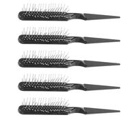 Zerodeko Set da 5 Pettini a Coda di Topo Neri per Styling e Districante Trecce Spazzola per Arricciare e Separare Chioma Donna e Uomo Strumento Professionale per Ricci e Chioma Lisci a