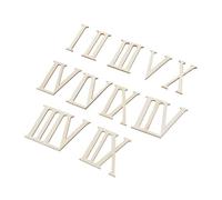 Zerodeko Set di 12 Pezzi di Numeri Romani in Legno Kaki Non Finito, per Decorazioni da Parete e Progetti Fai-da-te Creativi in Casa