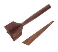 Zerodeko Set di 2 spatole e schiacciapatate in legno, spatola in legno di teak da appendere, utensili da cucina per schiacciare patate, carne macinata e mescolare alimenti, regalo ideale per cucinare.
