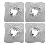 Zerodeko Set di 4 panni in microfibra con foro per il viso, ideali per | Asciugamani da massaggio riutilizzabili e confortevoli, di colore grigio chiaro, perfetti per la cura del viso e come