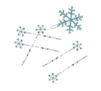 Zerodeko Set di 6 Fermagli per Chioma a Forma di Fiocco di Neve in Lega, Adatti, Clip Blu e Bianca, senza Punte Sfilacciate, per Tutti i Tipi di Chioma