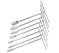 Zerodeko Set di Chiavi a Bussola Impugnatura a T da 7 Pezzi, Acciaio Cromo-vanadio, Chiavi a Bussola Sottili da 8 Mm a 19 Mm, Estensore per Chiave Inglese, Utensili Manuali per Riparazioni