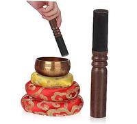 Zerodeko Set Di Cuscini Per Campane Tibetane Tappetini Per Meditazione E Preghiera Con Mazzuolo in Legno Colore Casuale