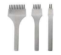 Zerodeko Set di Perforatrici per Cucito Pelle 3 Pezzi Scalpelli a Punte 2/5/10, Strumenti per Punzonatura a Forma di Diamante, per Artigianato e Lavorazione Borse, Cinture e Portafogli