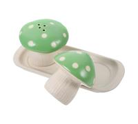 Zerodeko Set di Shaker per Spezie a Forma di Fungo in Verde, e Pepiera Salvaspazio e Facili da Trasportare per Uso Familiare