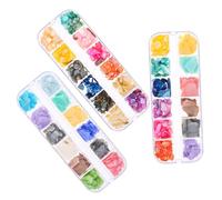 Zerodeko Set Manicure Unghie 3 Pezzi Decorazioni Shell Naturali Abalone, 36 Pezzi Brillanti per Nail Art, Include Scatola per Conservazione, per Body Art Stili multipli