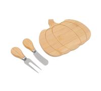 Zerodeko Set Tagliere Portatile in Bambù a Forma di Zucca per Formaggi e Salumi Piccolo Tagliere in Legno per Servire Snack Autunnali Vassoio Decorativo per Feste di Halloween e