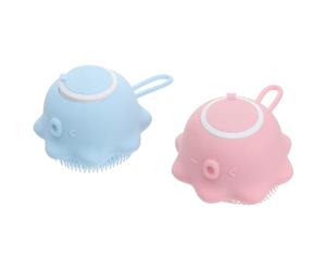 Zerodeko Spazzola da Bagno per a Forma di Medusa in Silicone Set 2 Pezzi Corda Appendibile Anti-Caduta Spazzola per Doccia Delicata e Resistente per Bagnetto Ragazzo Ragazza