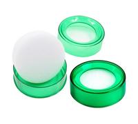 Zerodeko Spugna Inumidisci Dita 2 Pezzi Tazza in Plastica Trasparente Verde, Strumento Antiscivolo per Conteggio Contanti, Accessorio per Ufficio e Banche per Gestione Efficiente