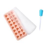 Zerodeko Stampo per Cubetti di Ghiaccio in Silicone a Forma di Cuore con Coperchio e Contagocce, Riutilizzabile, fare Ghiaccio e Cioccolato, Colore Arancia Colore Casuale