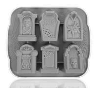 Zerodeko Stampo per Cubetti di Ghiaccio in Silicone Forma Bara Coperchio, Design senza Odore per Halloween e Feste, Vaschetta Ghiaccio Riutilizzabile a Tema Skull