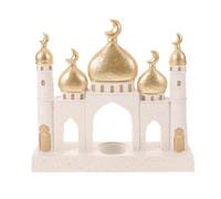Zerodeko Statua Castello Medievale in Resina Oro per Ramadan e Eid | Decorazione da Tavolo, Stile Artistico Dipinto a Mano, per Scrivanie e Uffici, Lunare
