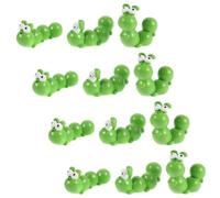 Zerodeko Statuine Mini di Bruco in Resina, 15 Pezzi, Verde, Stile Cartoon | Decorazioni per Casa delle Bambole e Scrivania, Assemblaggio Fai da Te, Dettaglio Realistico, Manutenzione Semplice