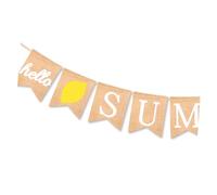 Zerodeko Striscione in Juta Hello Summer Forma a Coda a V Ghirlanda Decorativa per Feste Estive per Pareti Esterni e Party in Spiaggia