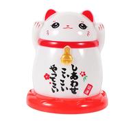Zerodeko Stuzzicadenti Giapponese Maneki Neko Bianco Decorazione Fortuna con Scatola Resistente e Compatta per Cucina e Ristoranti Design e Decorativo