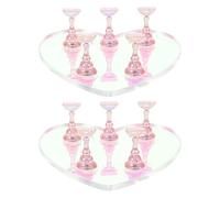 Zerodeko Supporti per Unghie per Nail Art 2 Set Base Acrilica e Magnetica Espositore per Campioni Unghie Finte a Forma di Cuore Kit Pratico per Esercitazioni Manicure Fai da Te a Casa e