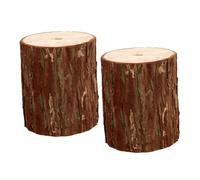 Zerodeko Supporto da Parete in Legno a Forma di Ceppo per Vasi di Fiori, 2 Pezzi, Design Rustico Elegante, Salvaspazio per Decorazioni e Feste a Casa