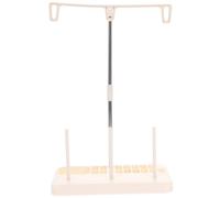 Zerodeko Supporto per Bobine da Cucito 3 Rocchetti in Plastica e Metallo, Previene Grovigli e Blocchi, per Ricamo e Tagliacuci, Colore Bianco