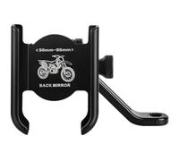 Zerodeko Supporto Telefono per Moto, Regolabile, 360 Gradi, Nero | Lega di Alluminio, Leggero e Durevole, Staffa di Collegamento, Installazione su Specchietti Destro e Sinistro