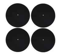 Zerodeko Tappetino Assorbimento Shock Nero Antistatico per Giradischi 4 Pezzi in Feltro e Facile Installazione per Appassionati di Musica e Dj
