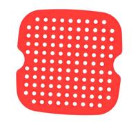 Zerodeko Tappetino Silicone per Friggitrice Ad Aria Quadrato Rosso Riutilizzabile Antiscivolo e Resistente Al Calore Design Microforato per Cottura Uniforme e Facile Pulizia Lavastoviglie