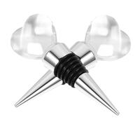 Zerodeko Tappi per Bottiglia in Lega Argento, Set 2 Pezzi Sigillo Ermetico Riutilizzabile, Design Unico e Delicato, Adatti per Vino e Spumante