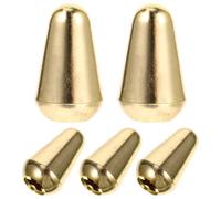 Zerodeko Tappo a Levetta per Chitarra Elettrica 3 Vie e 5 Vie in Metallo Dorato Set da 5 Pezzi Accessori per Sostituzione Manopola Compatibile Basso e Chitarra Facile da Installare per