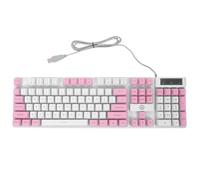 Zerodeko Tastiera Meccanica USB Full Size 104 Tasti Retroilluminata a Gradiente Rosa Bianco Piastra in Metallo Resistente e Tasti Silenziosi per Ufficio e Gaming