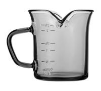 Zerodeko Tazza da Caffè Facile da Pulire e Resistente in Vetro Nero Doppia Bocca Misurino per Latte e Bevande per Coffee Bar e Latte Art