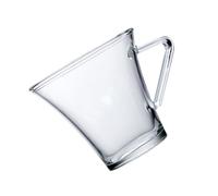 Zerodeko Tazza da Caffè in Vetro Trasparente da 120ml con Manico, Design Semplice e Base Piatta, Pratica e Compatta, per Casa e Caffetterie