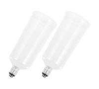 Zerodeko Tazze per Aerografo e Copertura Uniforme Design Smontabile Set 2 Pezzi in Plastica Bianco per Progetti Artistici e Rivestimenti Industriali
