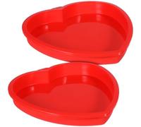 Zerodeko Teglie per Torte a Forma di Cuore in Silicone 8' Set da 2, Stampi Antiaderenti per Dolci, Tortiere Flessibili Resistenti alle Alte Temperature per Cucina e Forno