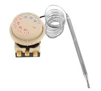 Zerodeko Termostato Frigorifero Regolabile Manopola, Interruttore di Controllo Temperatura per Armadi Refrigerati e Frigoriferi Domestici, Acciaio Inox e Plastica Beige