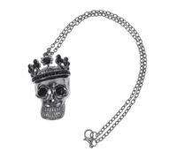 Zerodeko Teschio Decorazione Nero Pendente Specchietto Retrovisore Antiscivolo Facile da Installare Accessorio Vintage